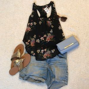 Flowy Tropical Print Tank Top